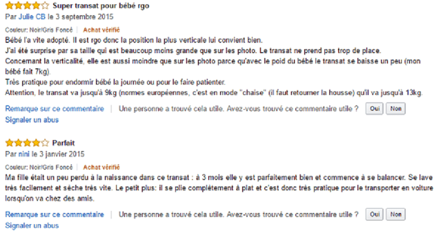 avis sur le transat babybjörn pas cher balance soft sur Amazon